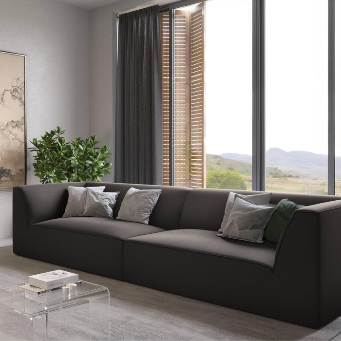 Windsor & Co Sao 4-zitsbank - Velvet - Donkergrijs