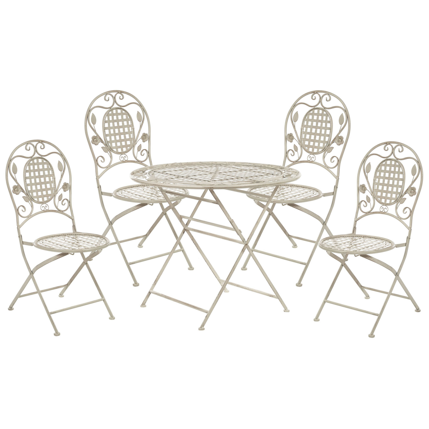 Beliani - BIVIO - Tuinset voor 4 - Wit - IJzer