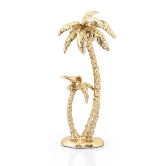 Furnilux - Decoratie item Sanka Palmboom goud metaal 18 x 14 x 40 cm