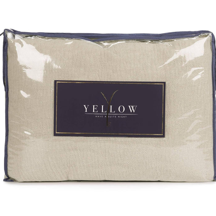 Yellow Katoen Bedsprei Plaid Ica - moon sand