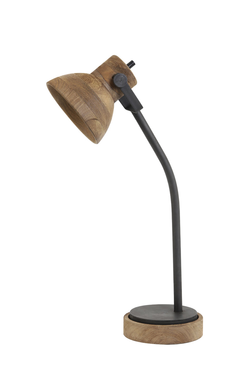 Light&living Bureaulamp 30x18x64 cm IMBERT hout bruin+mat zwart