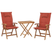 Beliani - JAVA - Bistroset voor 2 - Rood - Acaciahout