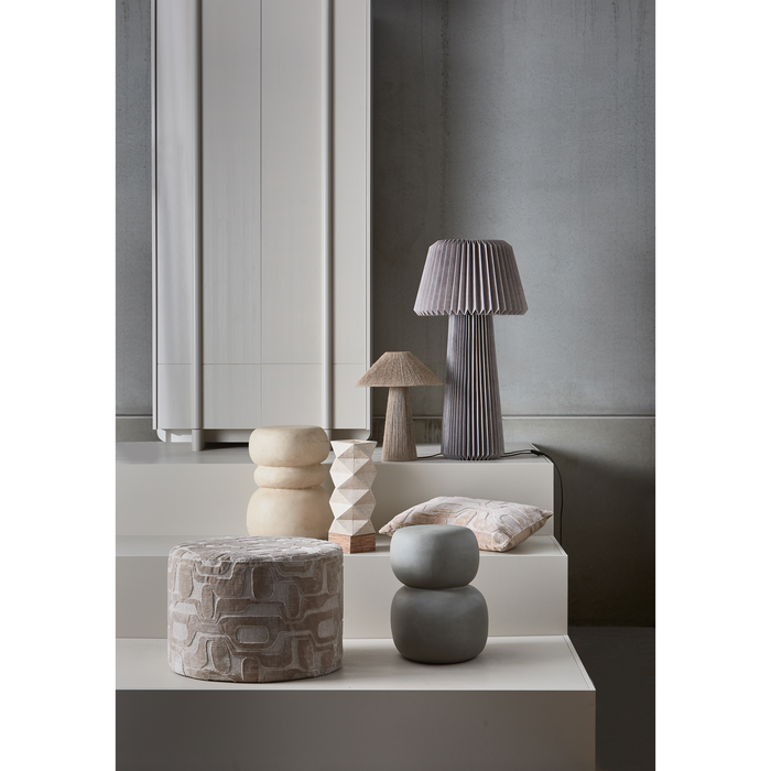 WOOOD Yago Poef - Polyester - Naturel - 43x60x60