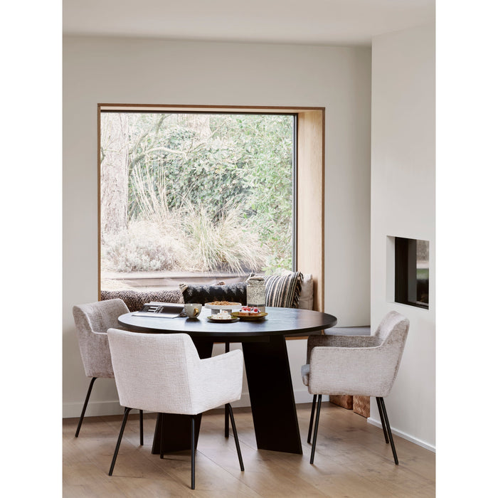 WOOOD Kam Eetkamerstoelen - Polyester - Off White - Set van 2