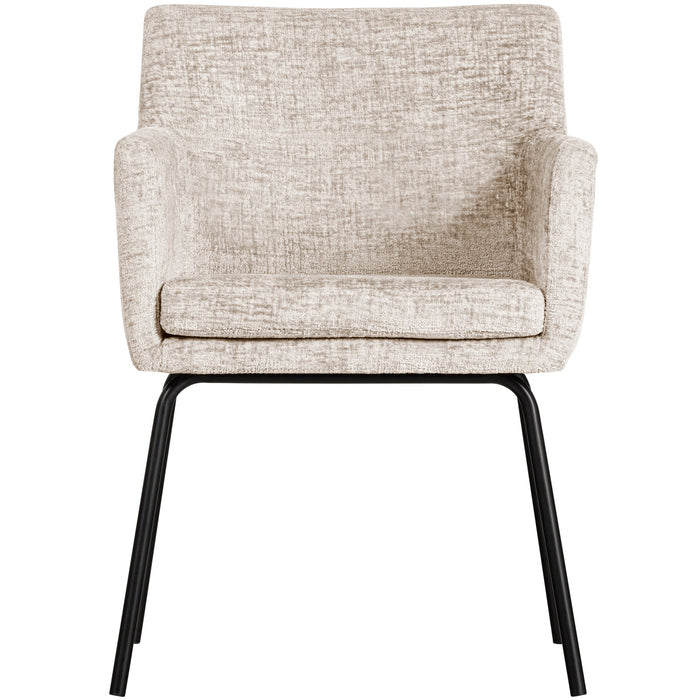 WOOOD Kam Eetkamerstoelen - Polyester - Off White - Set van 2