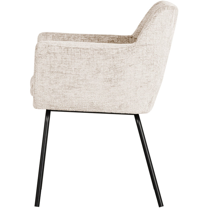WOOOD Kam Eetkamerstoelen - Polyester - Off White - Set van 2