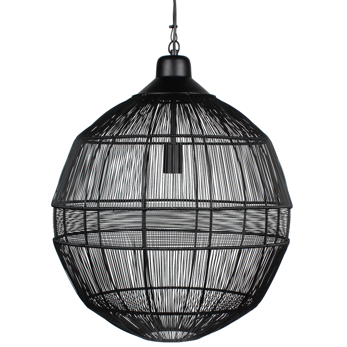 WOOOD Enes Hanglamp - Metaal - Zwart - 33x14x14
