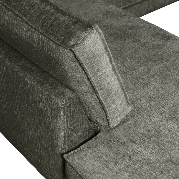 WOOOD Hoekbank Links Rodeo - Velvet - Frost - 85x266x213