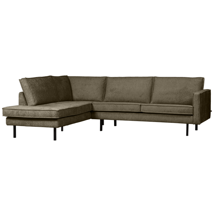 WOOOD Hoekbank Links Rodeo - Velvet - Bonsai - 85x266x213