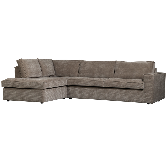 WOOOD Hajo Hoekbank Links - Rib - Taupe - 84x283x197