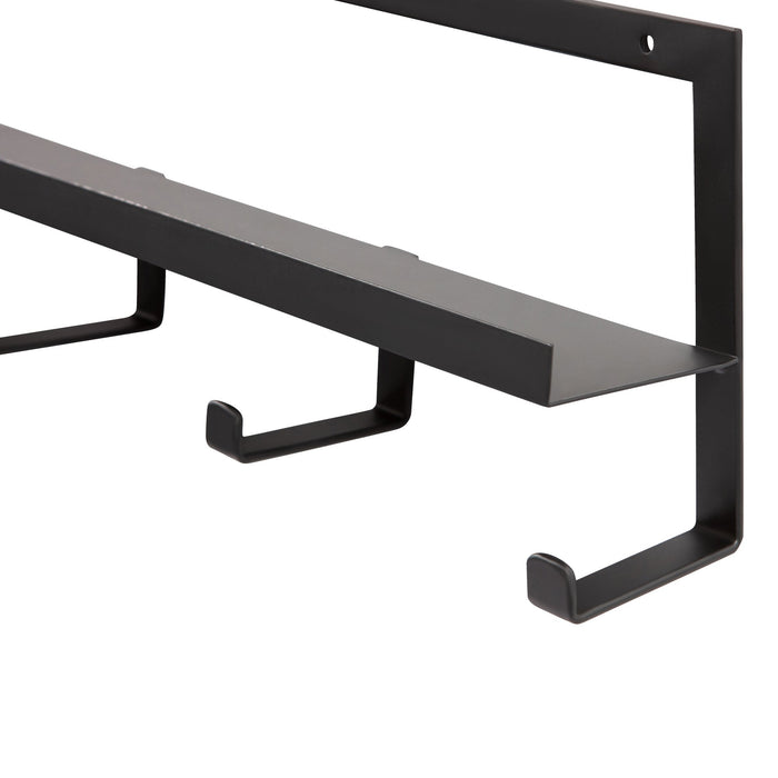 WOOOD Quinn Kapstok 5 Haken - Metaal - Zwart - Set van 2