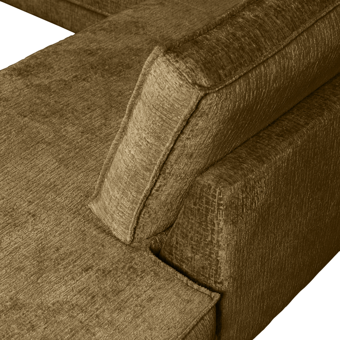 WOOOD Hoekbank Rechts Rodeo - Velvet - Brass - 85x266x213