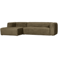 WOOOD Bean Hoekbank Links - Structure Velvet - Moss
