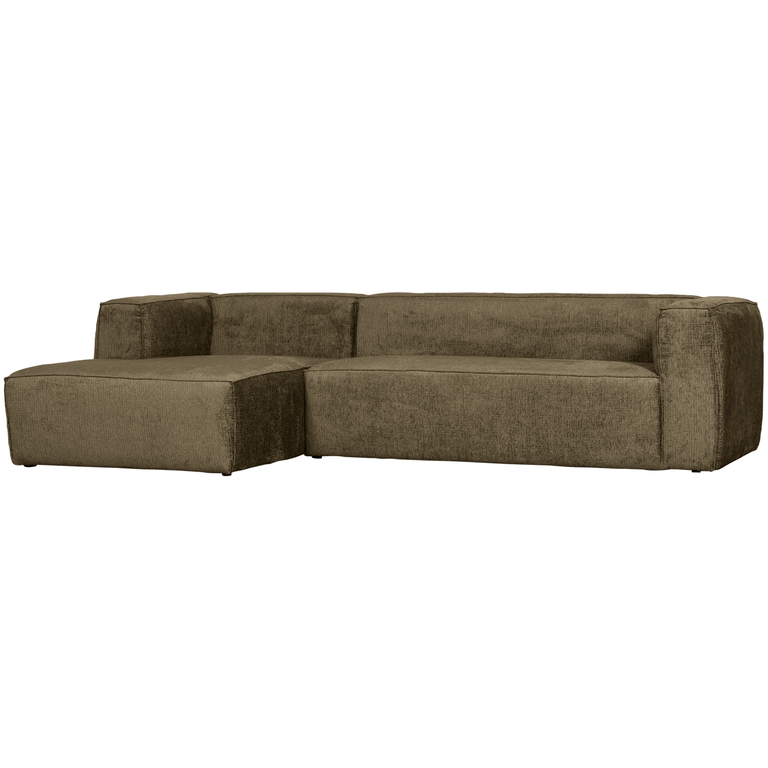 WOOOD Bean Hoekbank Links - Structure Velvet - Moss