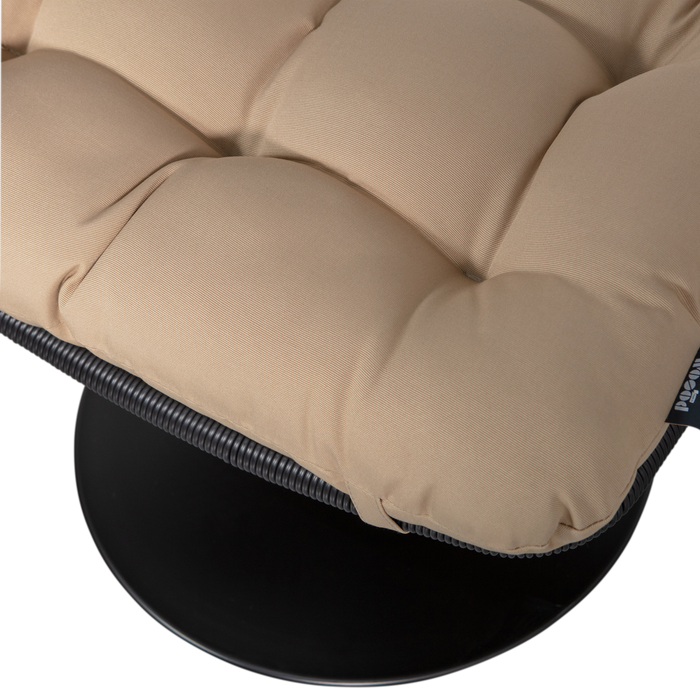 WOOOD Vive Hocker - Rattan - Zand|Zwart - 37x63x46