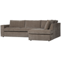 WOOOD Hajo Hoekbank Rechts - Rib - Taupe - 84x283x197