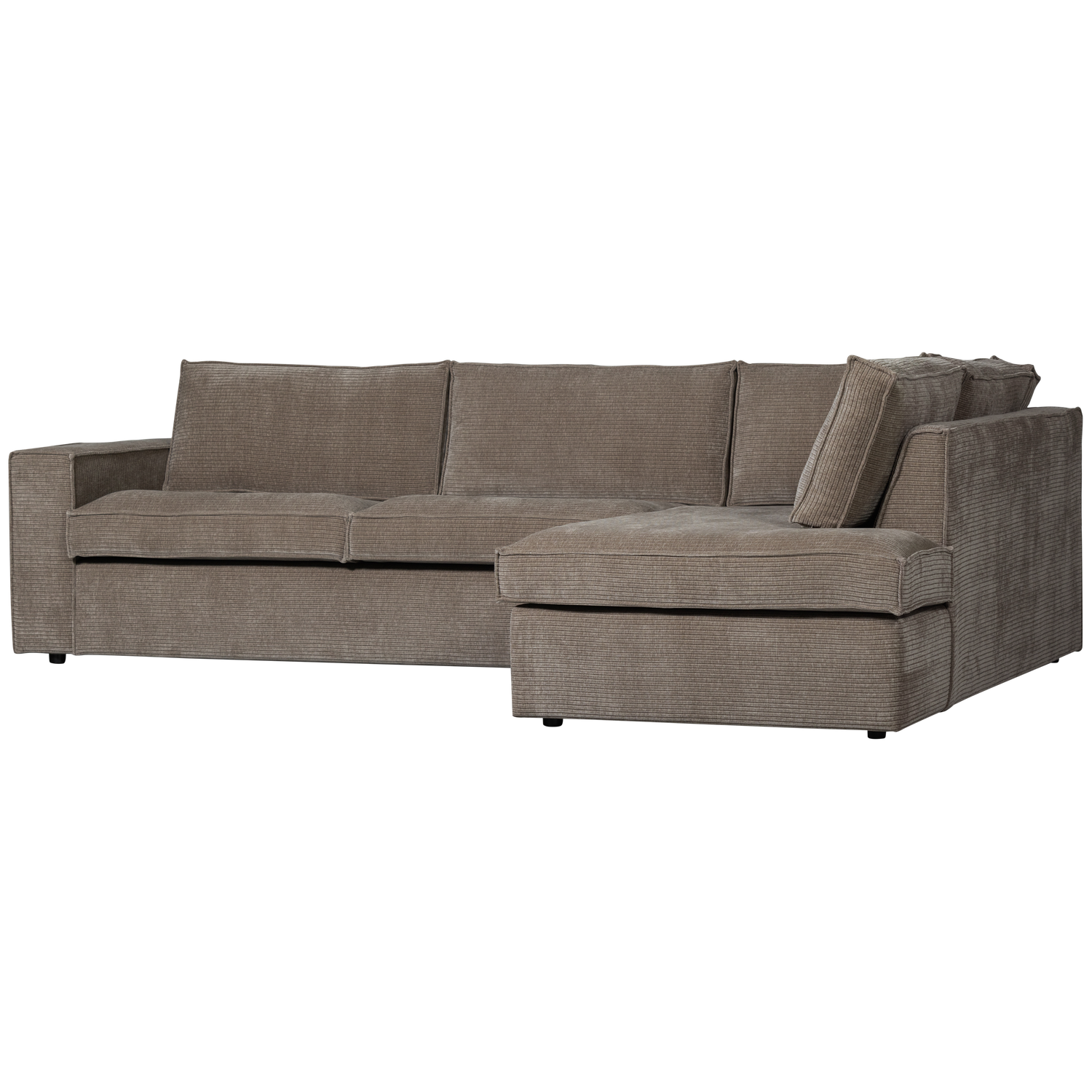 WOOOD Hajo Hoekbank Rechts - Rib - Taupe - 84x283x197