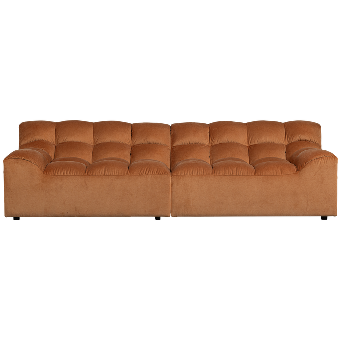 WOOOD Allure 3-Zits Bank - Gewassen Fluweel - Terra - 79x280x86