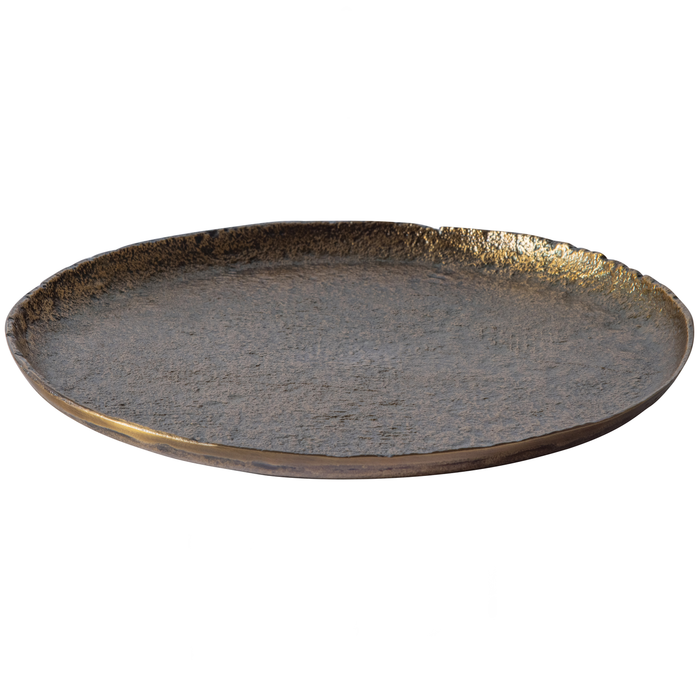 WOOOD Serving Plate Dienblad - Metaal - Antique Brass - Set van 2