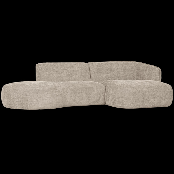 WOOOD Polly Chaise Longue - Polyester - Zand - 71x258x105|150