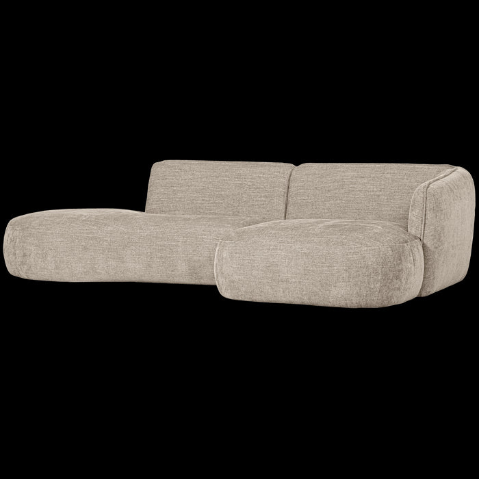 WOOOD Polly Chaise Longue - Polyester - Zand - 71x258x105|150
