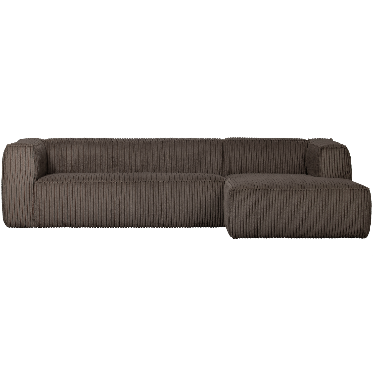 WOOOD Bean Hoekbank met Chaise Longue Rechts - Ribstof - Mud