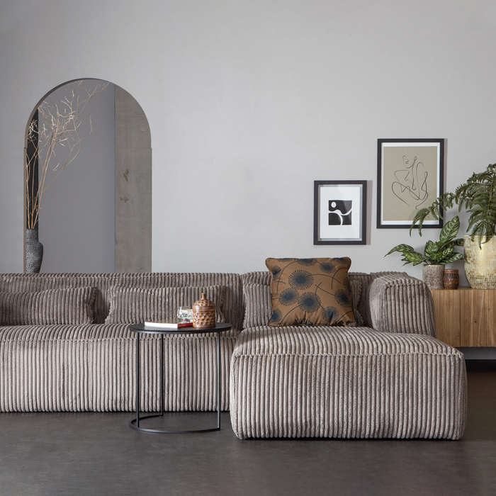 WOOOD Bean Hoekbank met Chaise Longue Rechts - Ribstof - Terrazzo