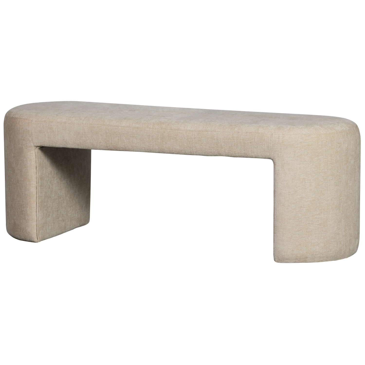 WOOOD Jacob Bankje - Chenille - Naturel - 46x130x46