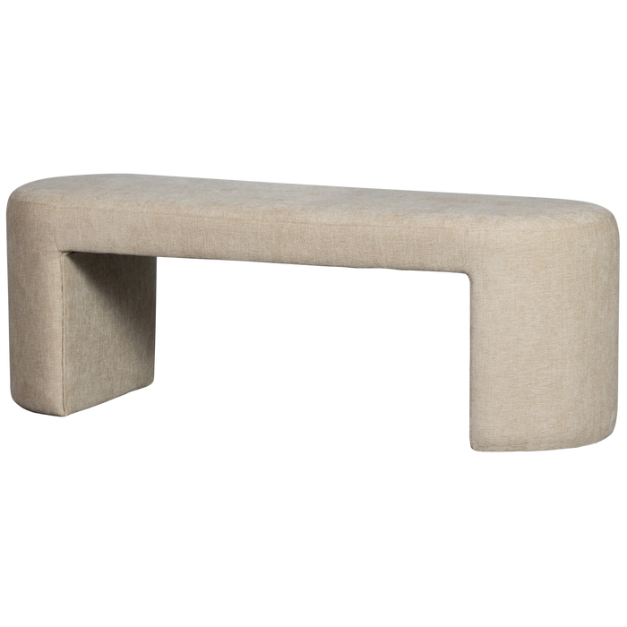 WOOOD Jacob Bankje - Chenille - Naturel - 46x130x46