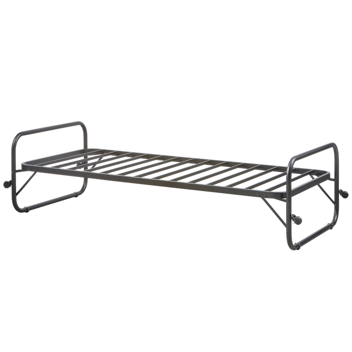 WOOOD Lucy Eenpersoonsbed - Metaal - Zwart - 57x95x206