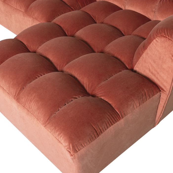 WOOOD Allure Chaise Longue Bank Rechts - Fluweel - Blush - 79x324x165