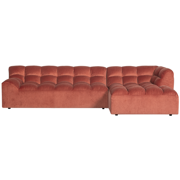 WOOOD Allure Chaise Longue Bank Rechts - Fluweel - Blush - 79x324x165