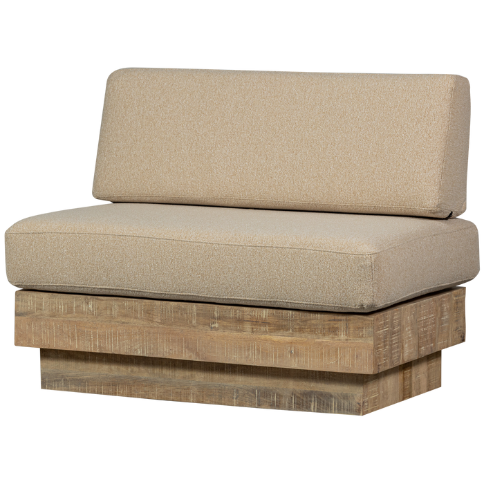 WOOOD Balk Muurbankje Incl. Kussens - Hout - Naturel - 87x107x66