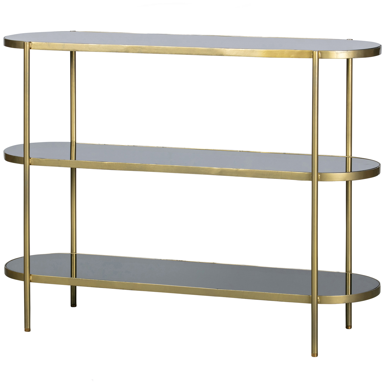 WOOOD Smokey Sidetable - Metaal|Glas - Antique Brass - 120x38x90