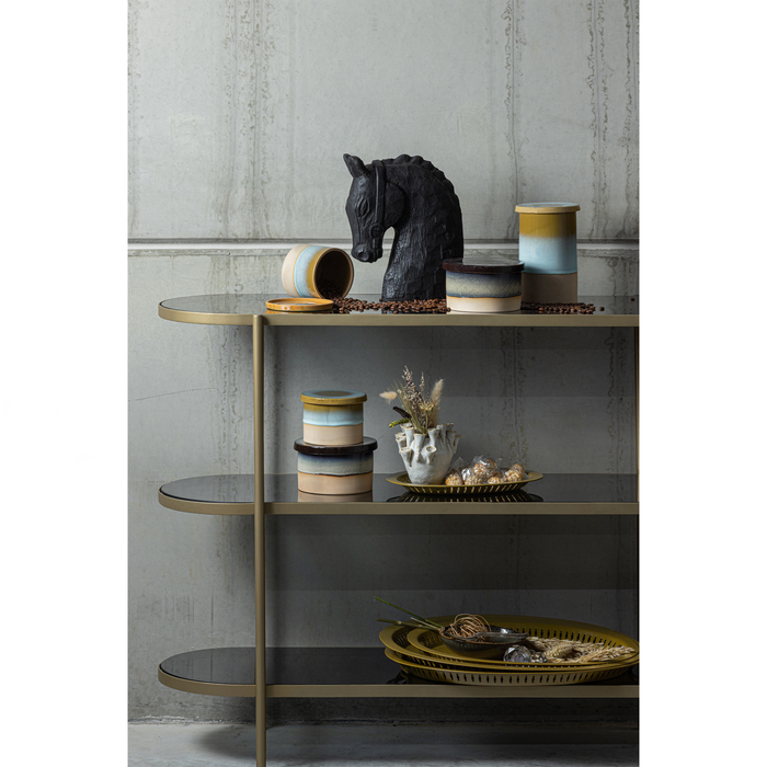 WOOOD Smokey Sidetable - Metaal|Glas - Antique Brass - 120x38x90