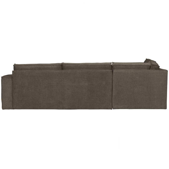 WOOOD Freddie Hoekbank Links - Melange Stof - Bruin - 90x283x197