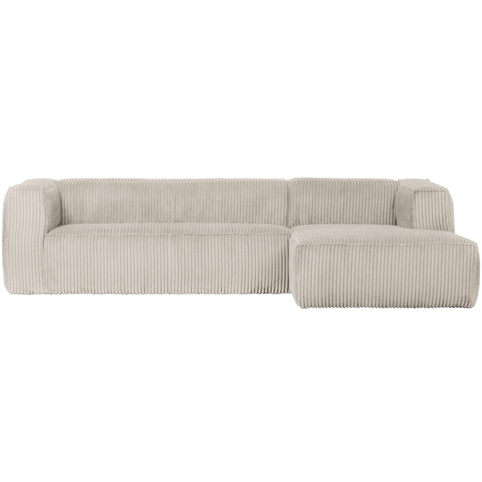WOOOD Bean Hoekbank met Chaise Longue Rechts - Ribstof - Naturel