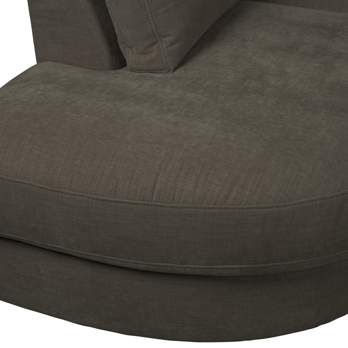 vtwonen Family 1-Zits Bank Element Ronde Hoek Links - Polyester -Zwart