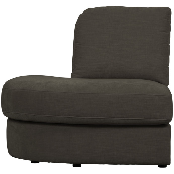 vtwonen Family 1-Zits Bank Element Ronde Hoek Links - Polyester -Zwart