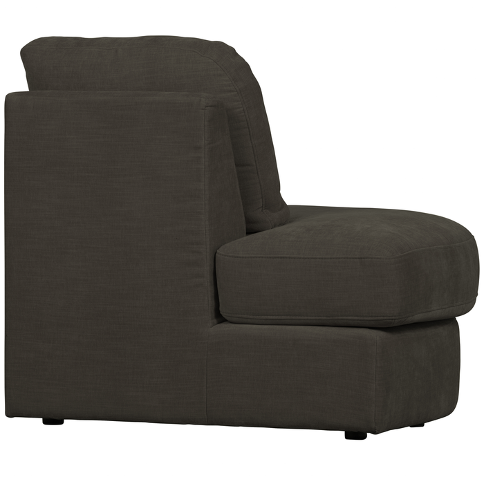 vtwonen Family 1-Zits Bank Element Ronde Hoek Links - Polyester -Zwart