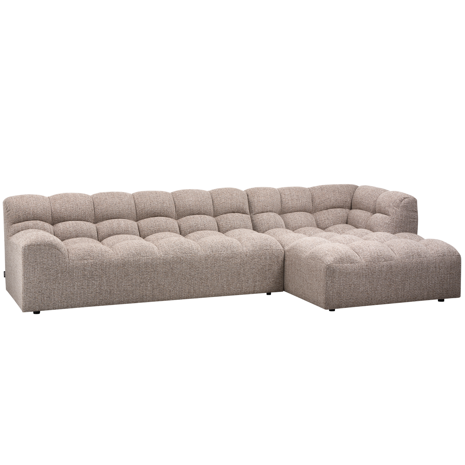 WOOOD Allure Chaise Longue Bank - Stof - Bruin Melange - 79x324x165