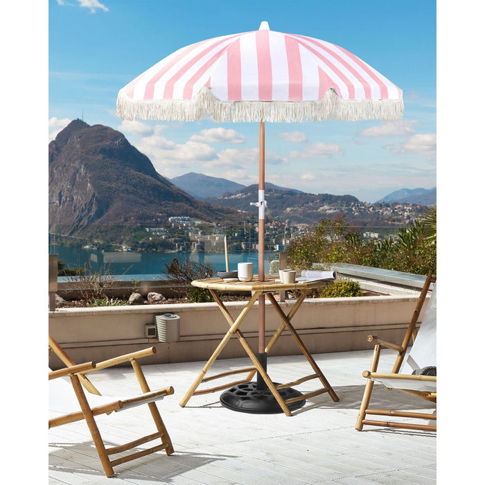 Beliani - MONDELLO - Parasol - Roze|Wit - Polyester