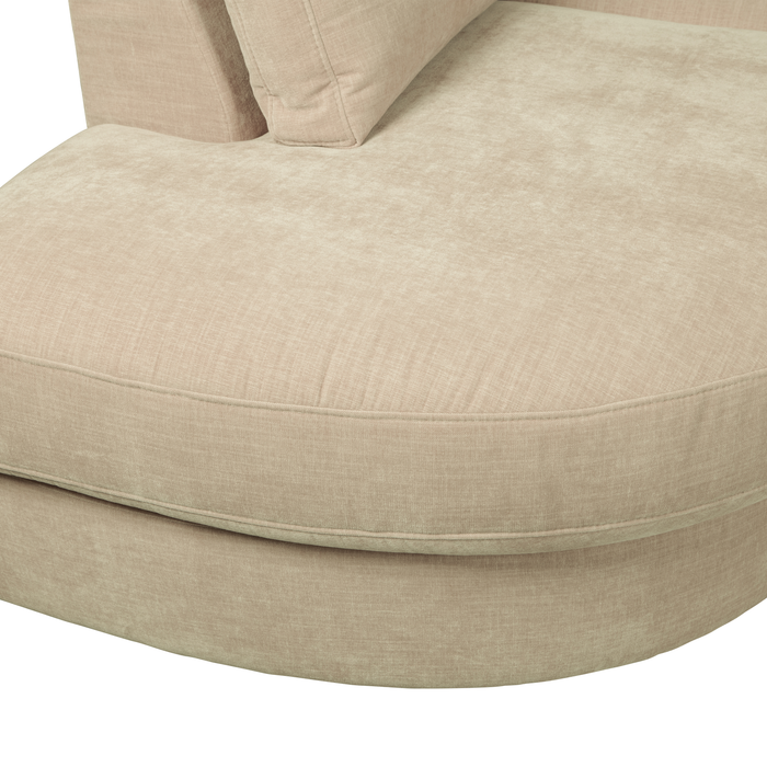 vtwonen Family 1-Zits Bank Element Ronde Hoek Links - Polyester - Zand