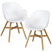 WOOOD Tulip Tuin Fauteuils - Teak|Propyleen - Wit - Set van 2