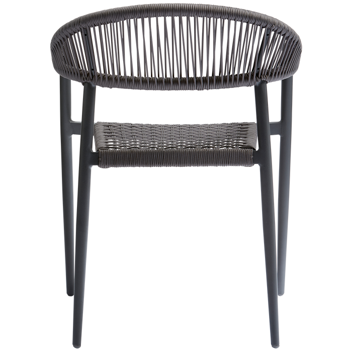 WOOOD Set van 2 - Yellow eetstoel touw|aluminium donkergrijs