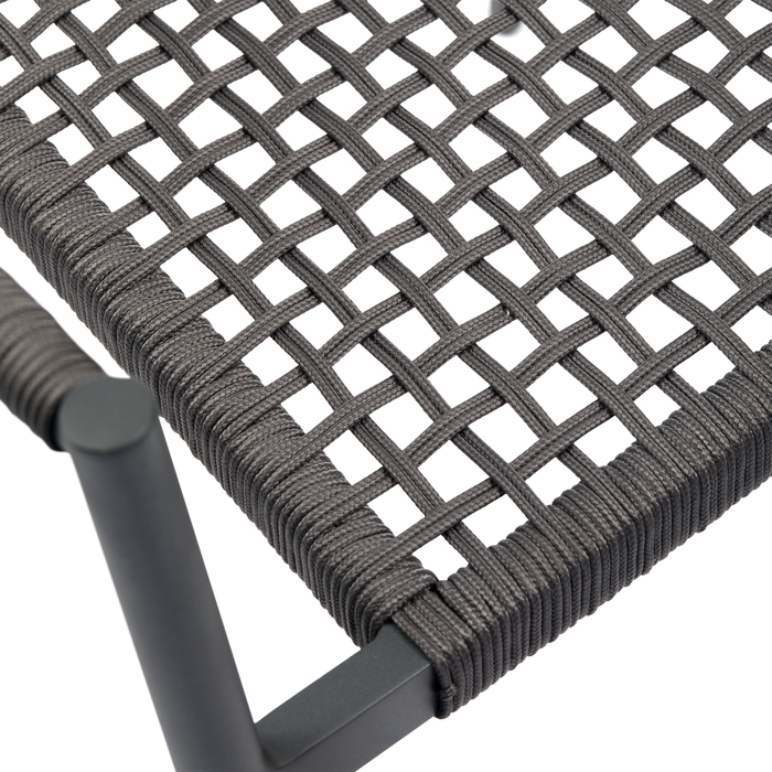 WOOOD Set van 2 - Yellow eetstoel touw|aluminium donkergrijs