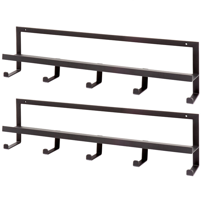 WOOOD Quinn Kapstok 5 Haken - Metaal - Zwart - Set van 2