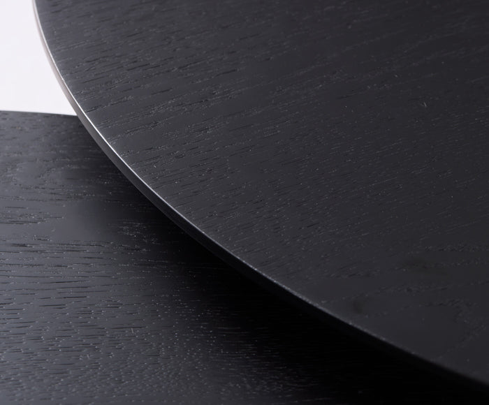 Giga Living - Salontafel Adda Rond Zwart Eiken Set van 2