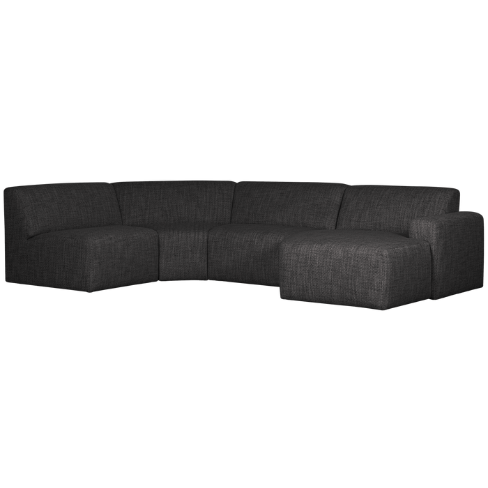 WOOOD Avelon U-Bank - Polyester - Antraciet Melange - 78x315x205