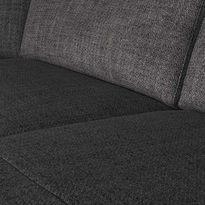 WOOOD Avelon U-Bank - Polyester - Antraciet Melange - 78x315x205